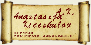 Anastasija Kićeskulov vizit kartica